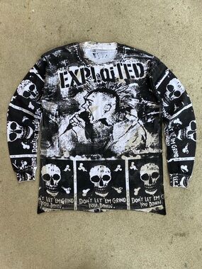 Vintage The Exploited Reprint Skull AOP Band Longsleeve
